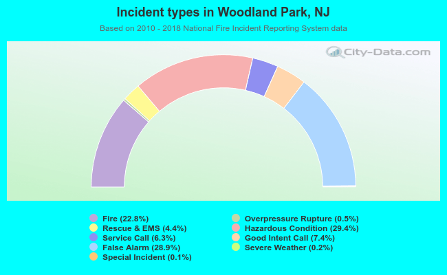 Incident types in Woodland Park, NJ