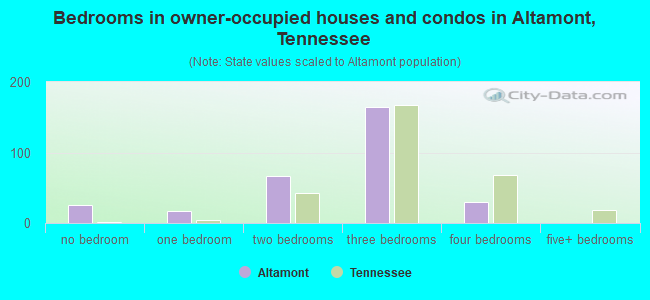 Bedrooms in owner-occupied houses and condos in Altamont, Tennessee
