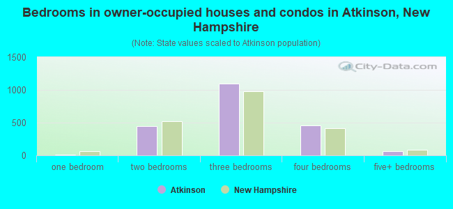 Bedrooms in owner-occupied houses and condos in Atkinson, New Hampshire