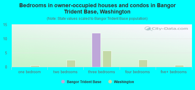 Bedrooms in owner-occupied houses and condos in Bangor Trident Base, Washington