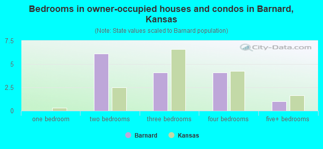 Bedrooms in owner-occupied houses and condos in Barnard, Kansas
