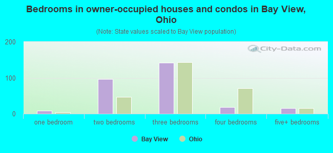 Bedrooms in owner-occupied houses and condos in Bay View, Ohio