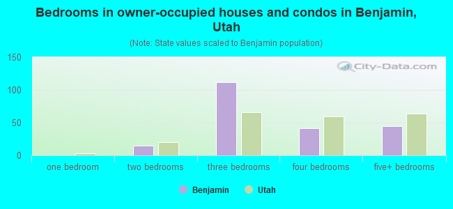 Bedrooms in owner-occupied houses and condos in Benjamin, Utah