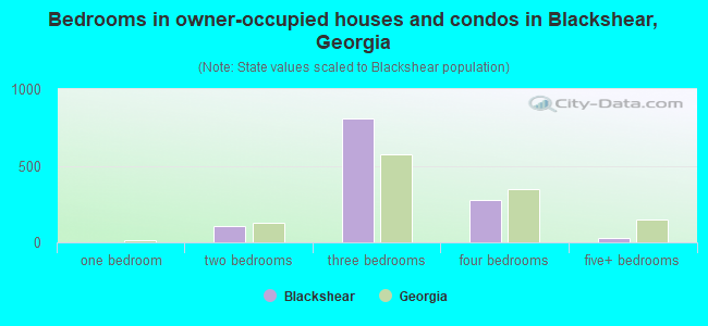 Bedrooms in owner-occupied houses and condos in Blackshear, Georgia