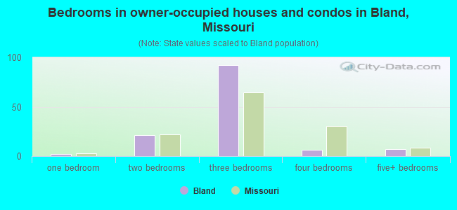 Bedrooms in owner-occupied houses and condos in Bland, Missouri