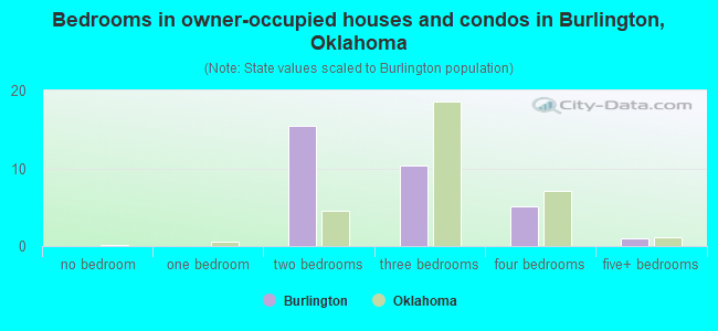 Bedrooms in owner-occupied houses and condos in Burlington, Oklahoma