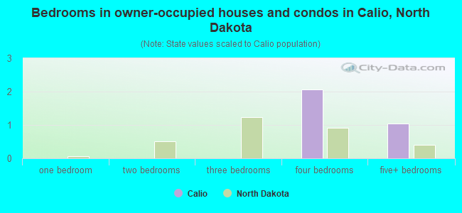 Bedrooms in owner-occupied houses and condos in Calio, North Dakota