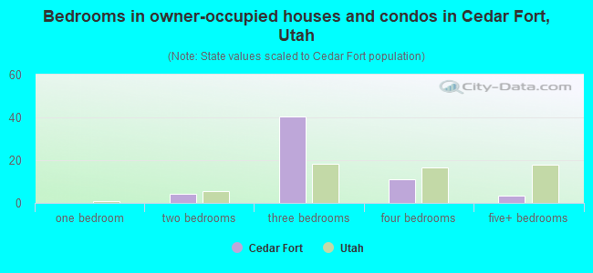 Bedrooms in owner-occupied houses and condos in Cedar Fort, Utah