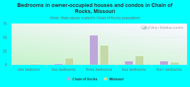 Bedrooms in owner-occupied houses and condos in Chain of Rocks, Missouri