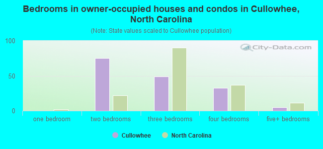 Bedrooms in owner-occupied houses and condos in Cullowhee, North Carolina