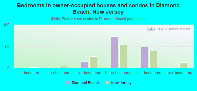 Bedrooms in owner-occupied houses and condos in Diamond Beach, New Jersey