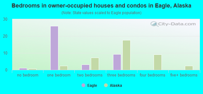 Bedrooms in owner-occupied houses and condos in Eagle, Alaska