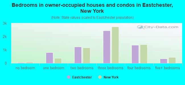 Bedrooms in owner-occupied houses and condos in Eastchester, New York