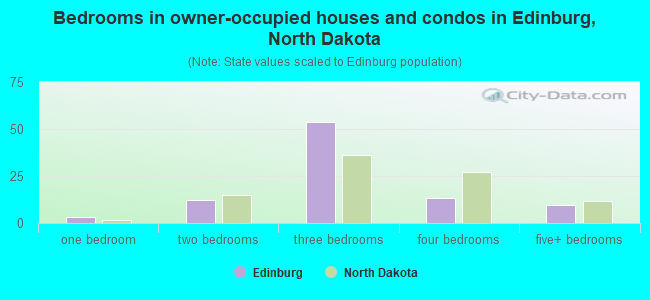 Bedrooms in owner-occupied houses and condos in Edinburg, North Dakota