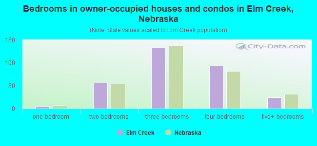 Bedrooms in owner-occupied houses and condos in Elm Creek, Nebraska