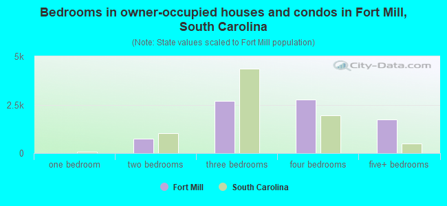 Bedrooms in owner-occupied houses and condos in Fort Mill, South Carolina