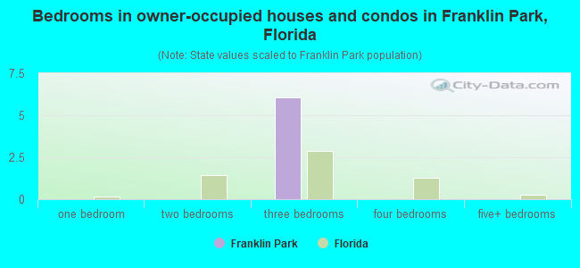 Bedrooms in owner-occupied houses and condos in Franklin Park, Florida
