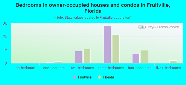 Bedrooms in owner-occupied houses and condos in Fruitville, Florida