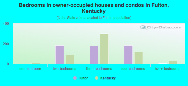 Bedrooms in owner-occupied houses and condos in Fulton, Kentucky