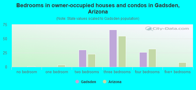 Bedrooms in owner-occupied houses and condos in Gadsden, Arizona