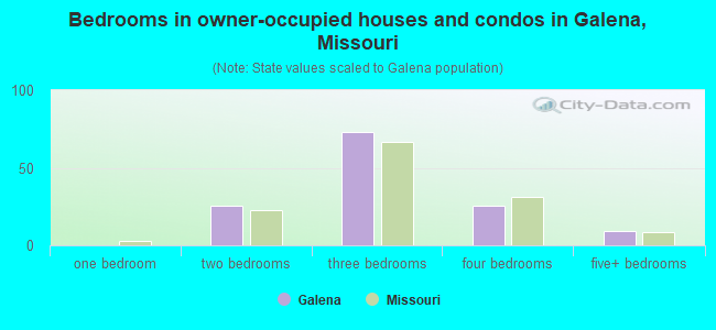 Bedrooms in owner-occupied houses and condos in Galena, Missouri
