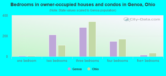 Bedrooms in owner-occupied houses and condos in Genoa, Ohio