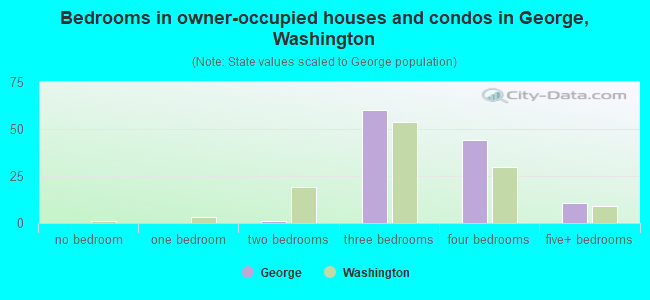 Bedrooms in owner-occupied houses and condos in George, Washington