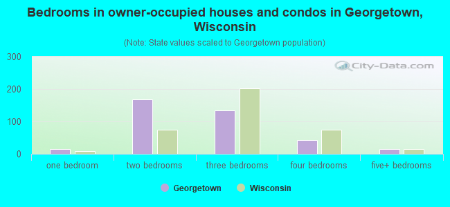 Bedrooms in owner-occupied houses and condos in Georgetown, Wisconsin