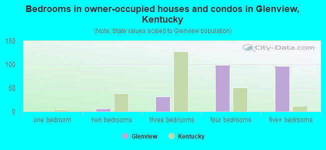 Bedrooms in owner-occupied houses and condos in Glenview, Kentucky