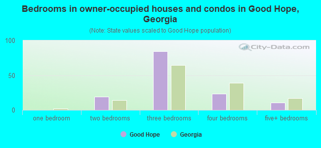 Bedrooms in owner-occupied houses and condos in Good Hope, Georgia