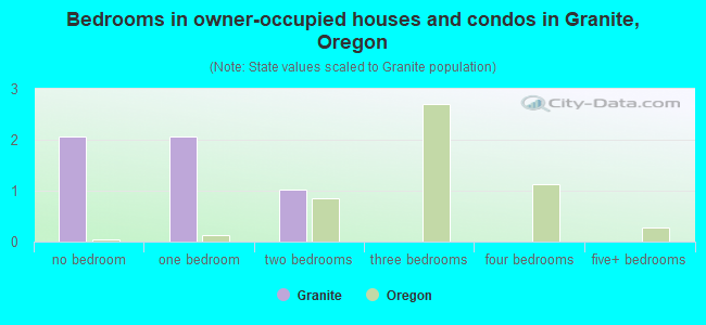 Bedrooms in owner-occupied houses and condos in Granite, Oregon