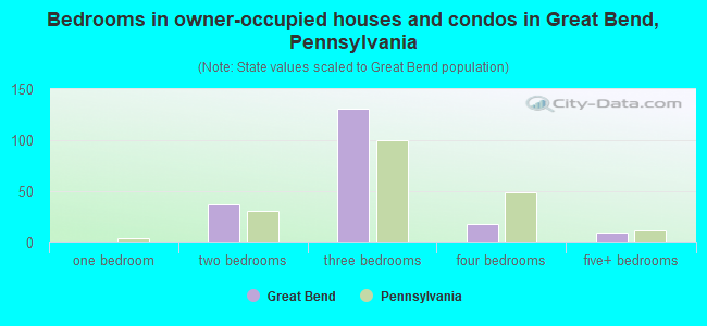 Bedrooms in owner-occupied houses and condos in Great Bend, Pennsylvania