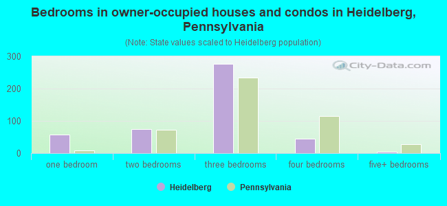 Bedrooms in owner-occupied houses and condos in Heidelberg, Pennsylvania