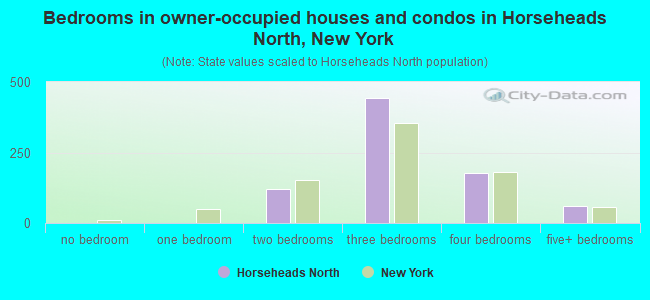 Bedrooms in owner-occupied houses and condos in Horseheads North, New York