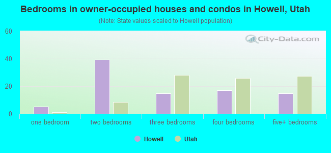 Bedrooms in owner-occupied houses and condos in Howell, Utah