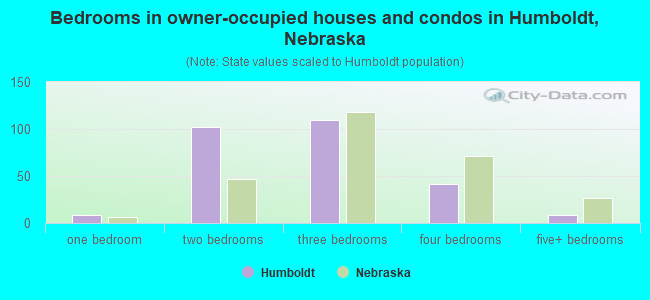 Bedrooms in owner-occupied houses and condos in Humboldt, Nebraska