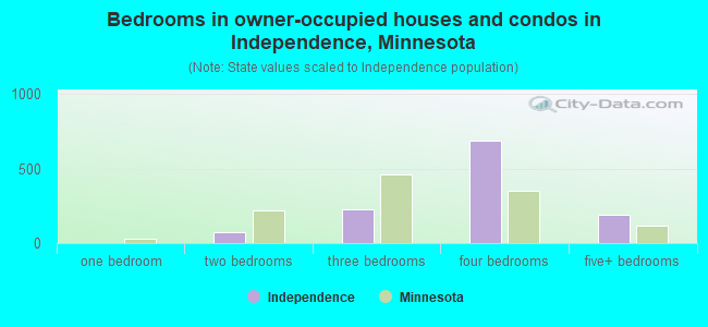 Bedrooms in owner-occupied houses and condos in Independence, Minnesota