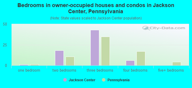 Bedrooms in owner-occupied houses and condos in Jackson Center, Pennsylvania