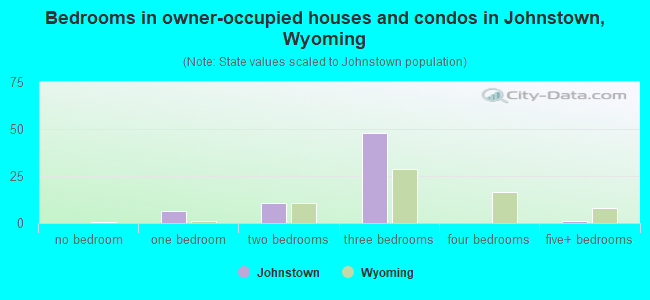 Bedrooms in owner-occupied houses and condos in Johnstown, Wyoming