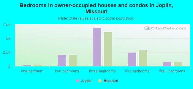 Bedrooms in owner-occupied houses and condos in Joplin, Missouri