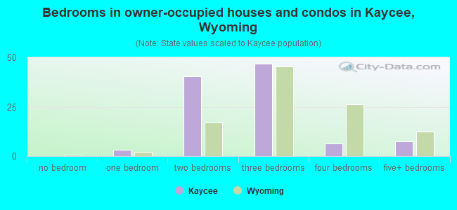 Bedrooms in owner-occupied houses and condos in Kaycee, Wyoming