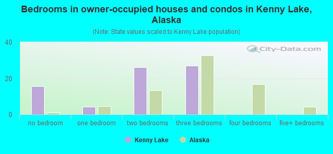 Bedrooms in owner-occupied houses and condos in Kenny Lake, Alaska