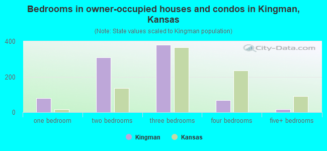Bedrooms in owner-occupied houses and condos in Kingman, Kansas