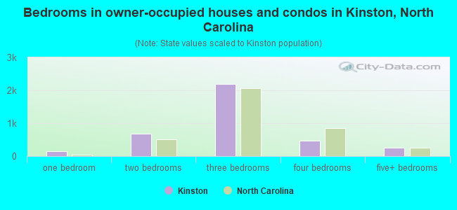 Bedrooms in owner-occupied houses and condos in Kinston, North Carolina
