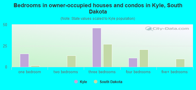 Bedrooms in owner-occupied houses and condos in Kyle, South Dakota