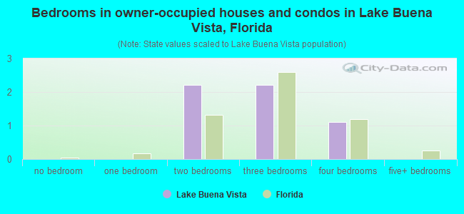 Bedrooms in owner-occupied houses and condos in Lake Buena Vista, Florida