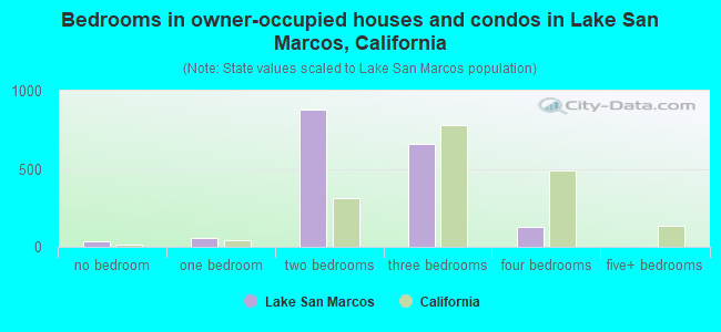 Bedrooms in owner-occupied houses and condos in Lake San Marcos, California