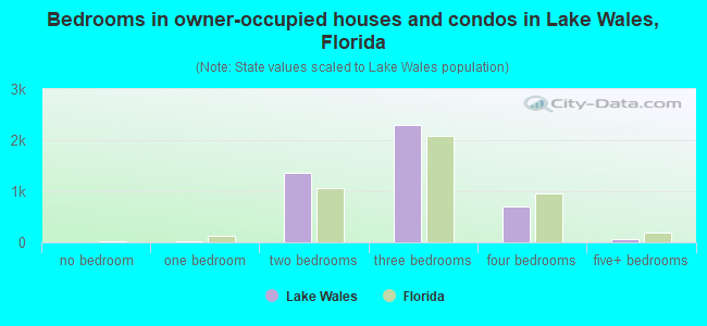 Bedrooms in owner-occupied houses and condos in Lake Wales, Florida