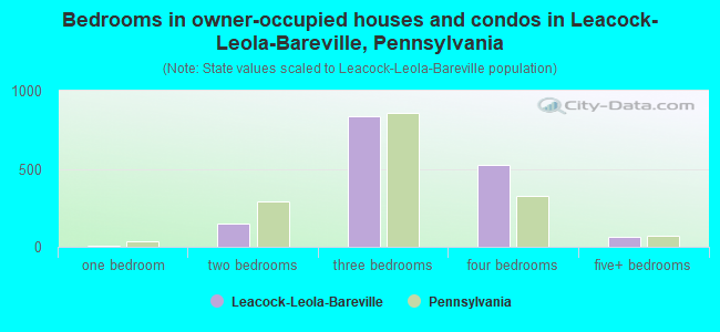 Bedrooms in owner-occupied houses and condos in Leacock-Leola-Bareville, Pennsylvania