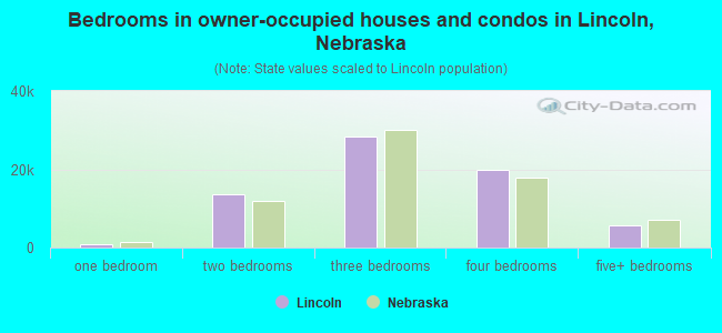 Bedrooms in owner-occupied houses and condos in Lincoln, Nebraska